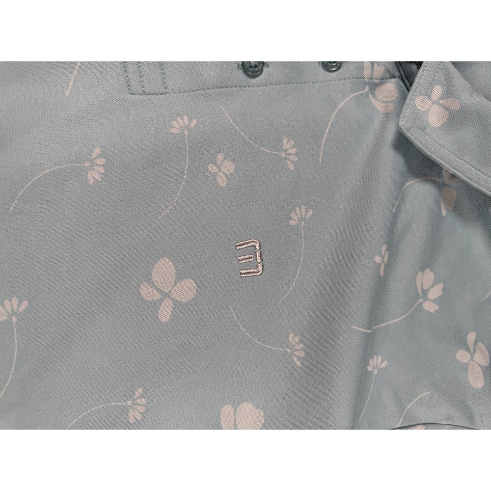 TravisMathew Good Time Feeling Polo Shirt Men 2XL Blue Floral Cotton Golf Tennis - Picture 2 of 6
